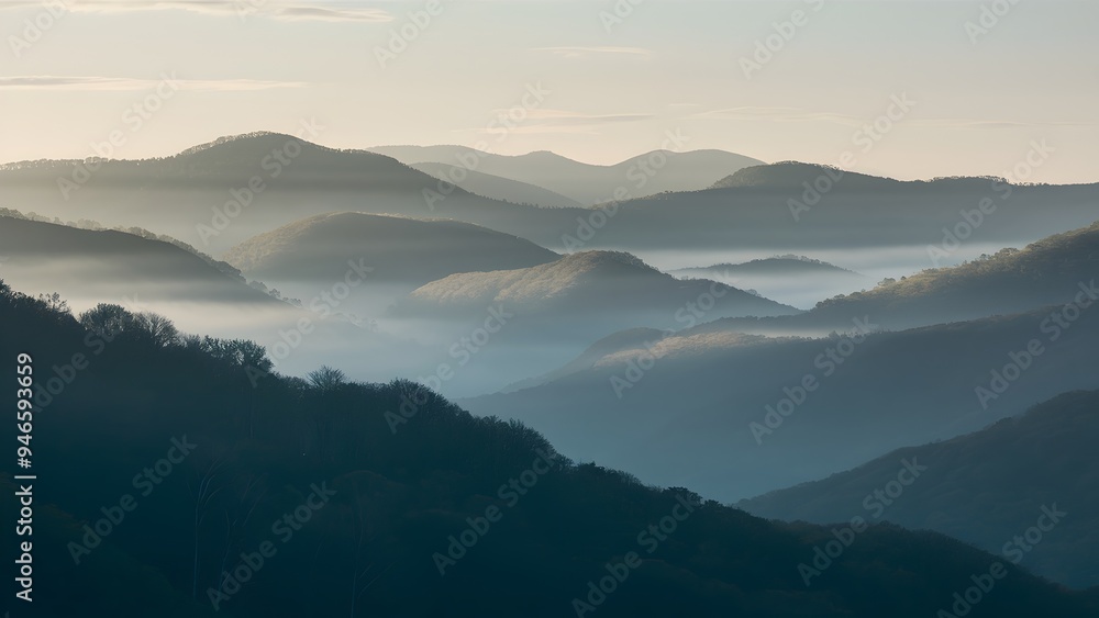 Morning fog in the Blue Ridge Mountains Morning fog in the Blue Ridge Mountains