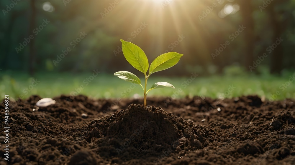 money growht in soil and tree concept money growht in soil and tree concept