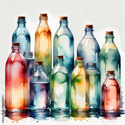 Bottle Ilustration Painting Background Very Cool