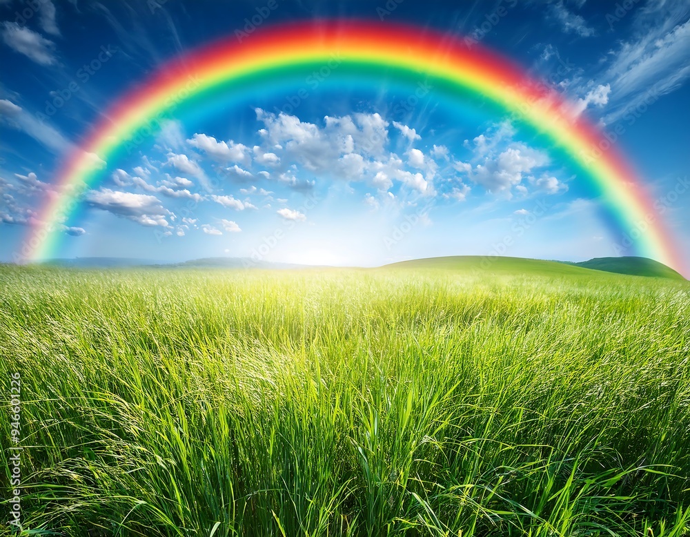 poster grassland rainbow poster grassland rainbow