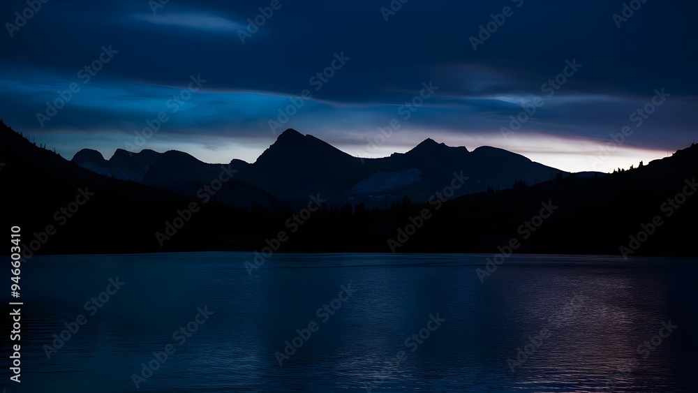 Fototapeta premium Twilight shot of the Rocky Mountains