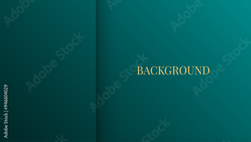 Teal green abstract background. Shape of a wall with niche or alcove. Web banner template	