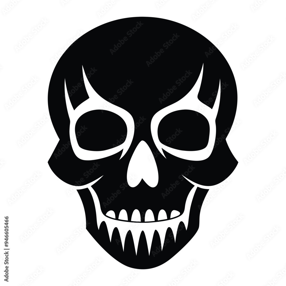 skull on black skull on black