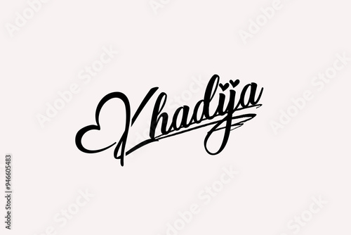 Khadija Name signature with beautiful and stylish font
