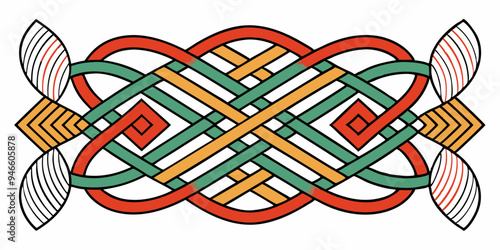 Braided Borders Knitted Ornaments & Decorative Ropes vector 