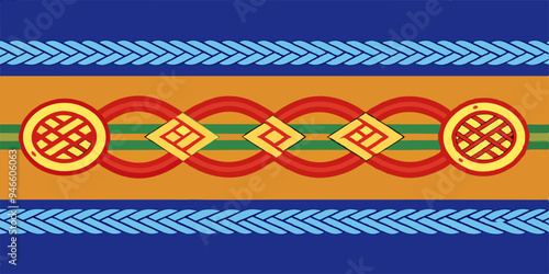 Braided Borders Knitted Ornaments & Decorative Ropes vector 