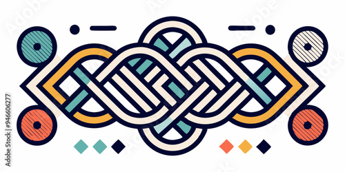 Braided Borders Knitted Ornaments & Decorative Ropes vector 