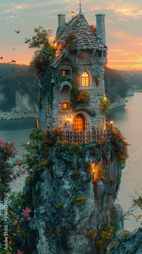 Swallow nest castle at the sunrise