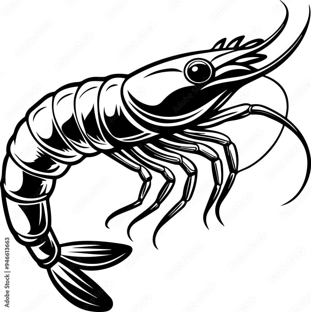 shrimp silhouette vector illustration shrimp silhouette vector illustration