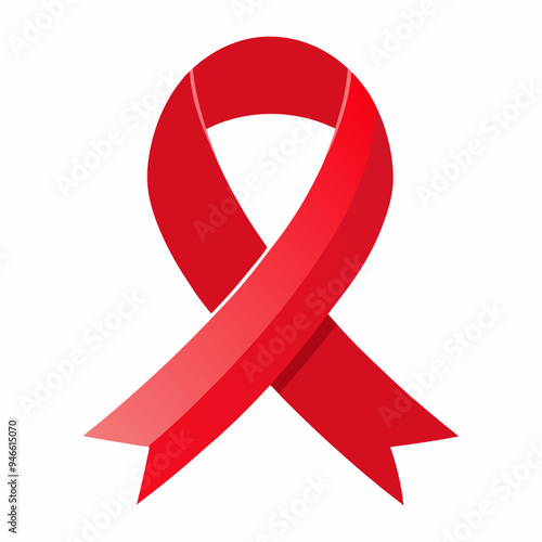 red awareness ribbon vector illustration