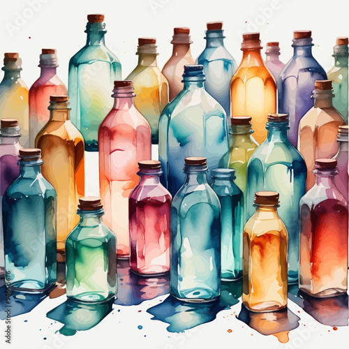 Bottle Ilustration Painting Background Very Cool