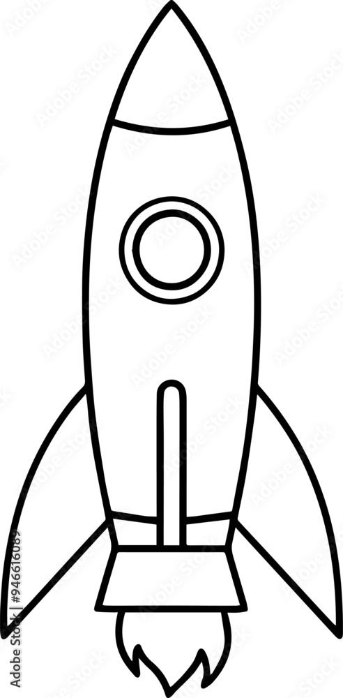 rocket line art vector illustration rocket line art vector illustration