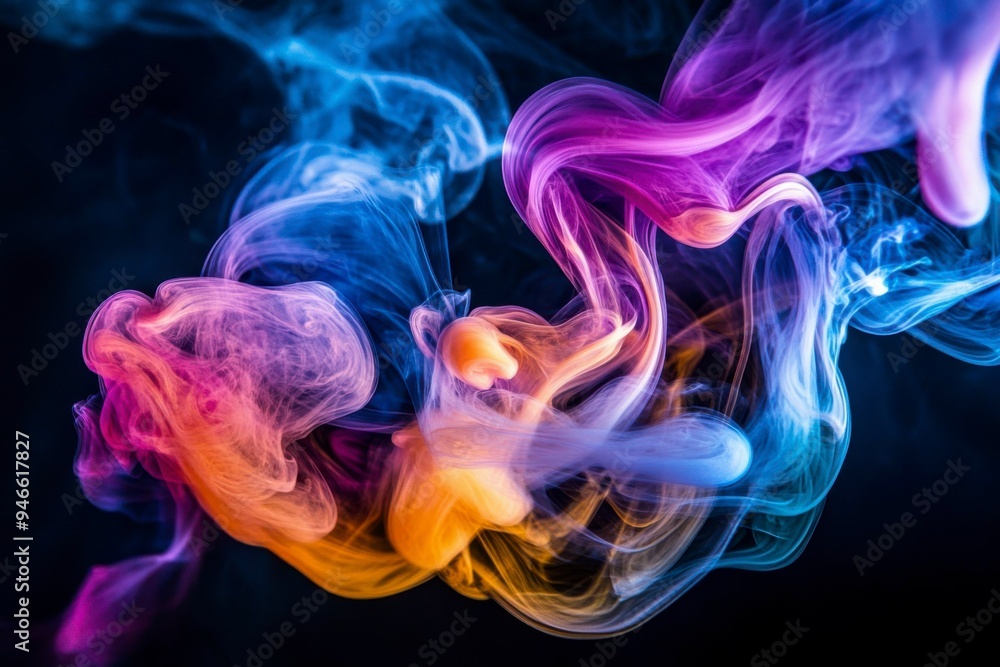 Abstract Swirling Smoke in Vibrant Colors Abstract Swirling Smoke in Vibrant Colors