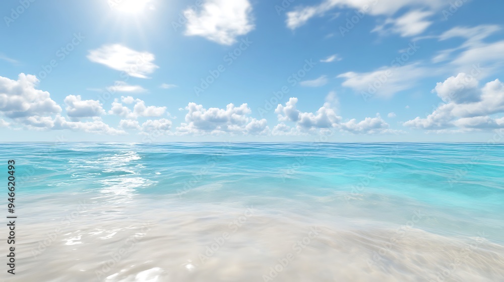 A soft, blurred ocean background with a large, open space for text A soft, blurred ocean background with a large, open space for text