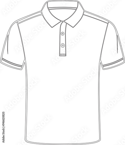 polo shirt line art on white