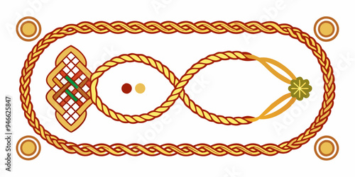 Braided Borders Knitted Ornaments & Decorative Ropes vector 