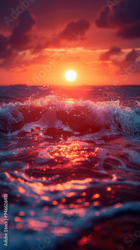 sunset beach and sea