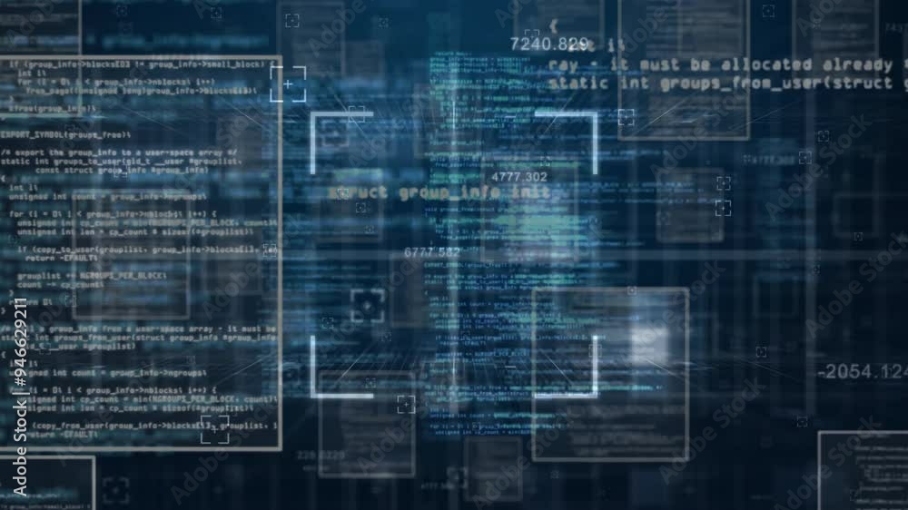 Animating programming code and data processing on digital interface Animating programming code and data processing on digital interface