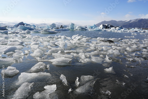 Obraz na płótnie Jökulsárlón Glacier - das Eis schmilzt w salonie