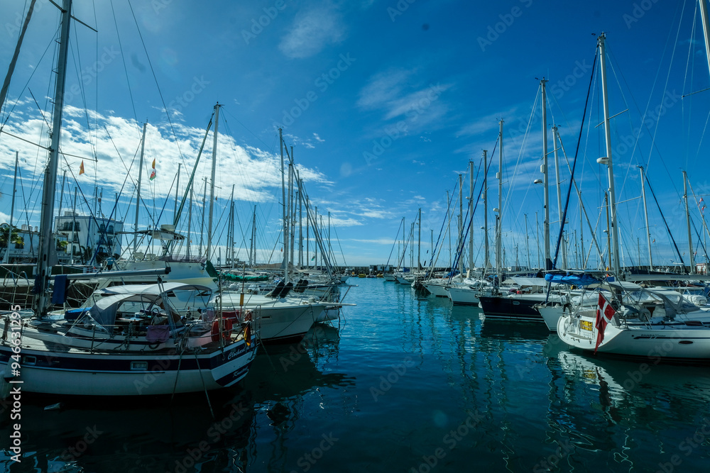Fototapeta premium Small harbour town on the Canary Islands.