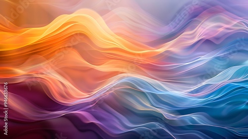 Wallpaper Mural An abstract of smooth, undulating waves of color, with the transitions between colors creating a soft and calming effect. Torontodigital.ca
