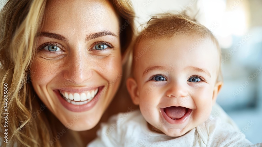 A delightful baby, held by a guardian, laughing joyfully in a well-lit and cozy environment, representing the pure bliss and warmth that comes with early parenthood moments. A delightful baby, held by a guardian, laughing joyfully in a well-lit and cozy environment, representing the pure bliss and warmth that comes with early parenthood moments.