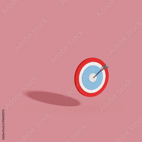 Wallpaper Mural 3d rendered dart and arrow, target and progress concept. Success theme Torontodigital.ca