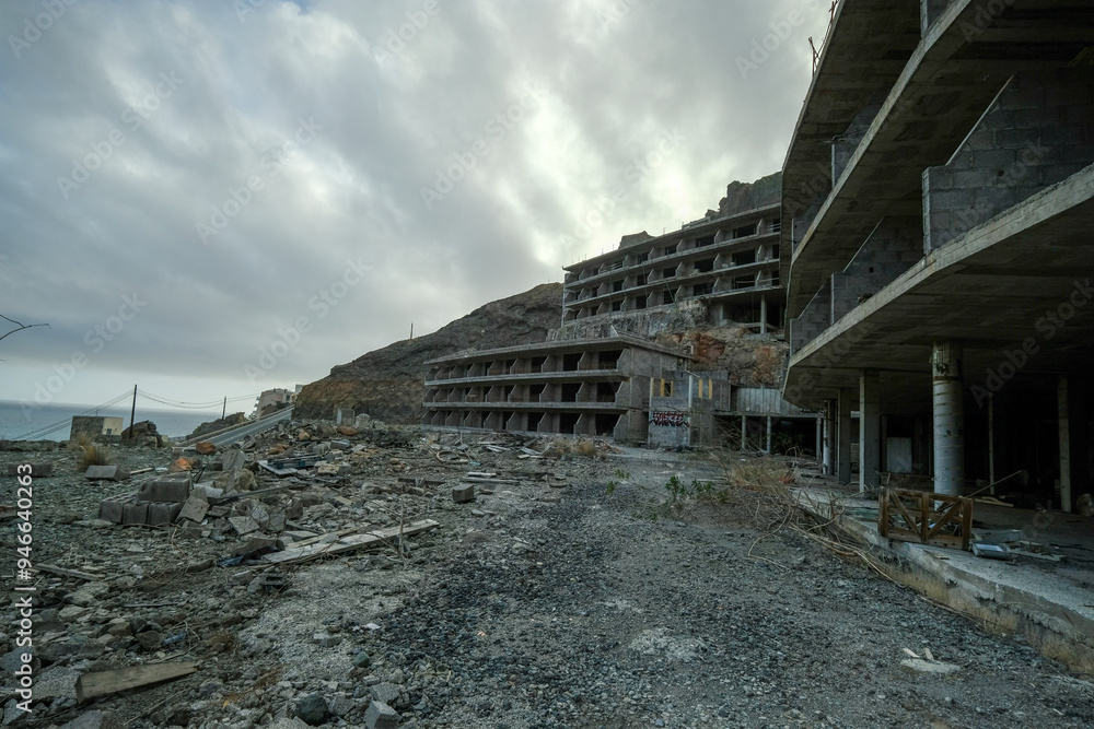 Abandoned construction site of a hotel in the Canary Islands Abandoned construction site of a hotel in the Canary Islands