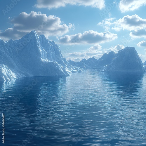 Wallpaper Mural A vast iceberg gliding through the still waters of the endless open sea photo Torontodigital.ca