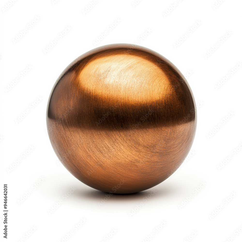 Large ball made of brushed copper with subtle shine isolated on white background Large ball made of brushed copper with subtle shine isolated on white background