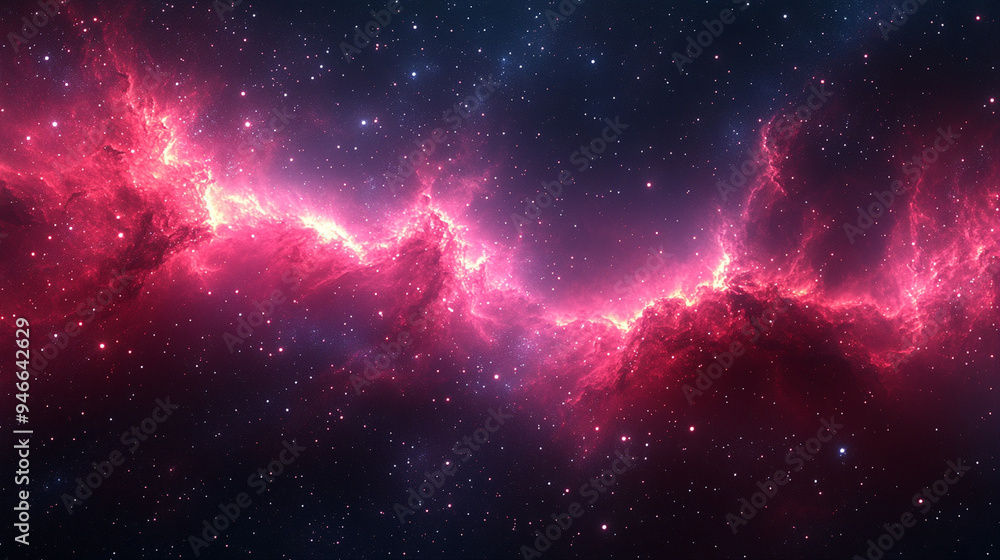 Naklejka premium dark red starfield constellation in outer space