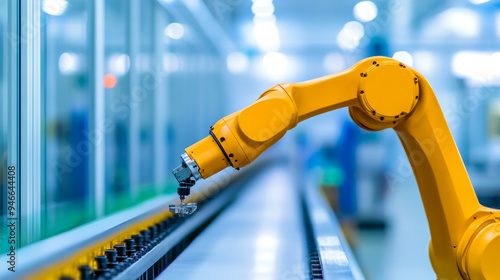 Robotic arm assembling PVC window frames in a factory setting high-precision technology automated production line for durable and eco-friendly windows 