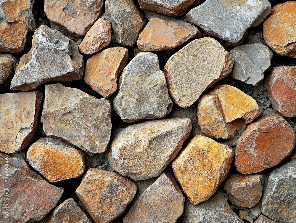 Natural stones stacked together, ready for use in construction projects Natural stones stacked together, ready for use in construction projects