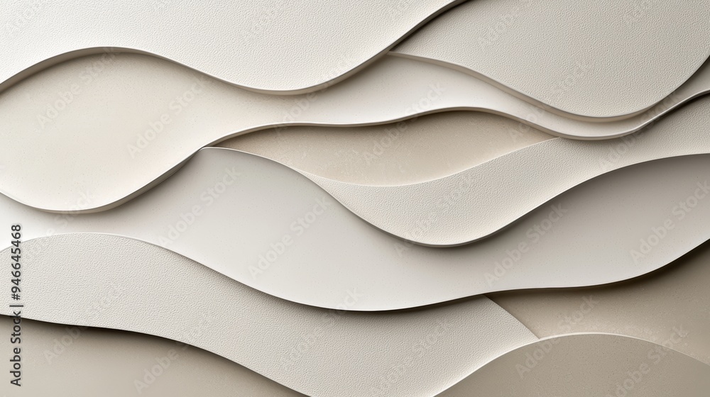 Abstract wall tiles with a mix of matte and glossy finishes, featuring organic, fluid shapes and a neutral color palette Abstract wall tiles with a mix of matte and glossy finishes, featuring organic, fluid shapes and a neutral color palette