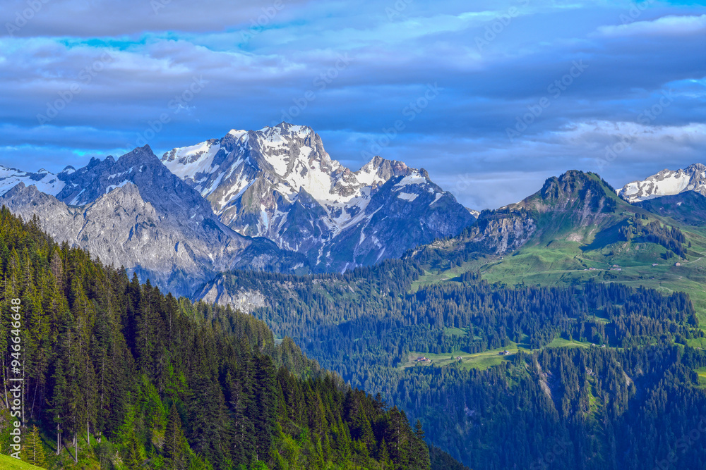Blick von Faschina-Fontanella auf das Lechquellengebirge in Vorarlberg (Österreich) Blick von Faschina-Fontanella auf das Lechquellengebirge in Vorarlberg (Österreich)
