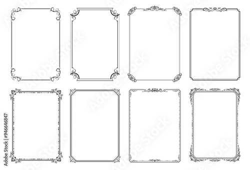 Vector set Template of Decorative vintage frames, borders rectangular shape..eps