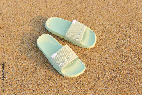 Pair of light green rubber ...