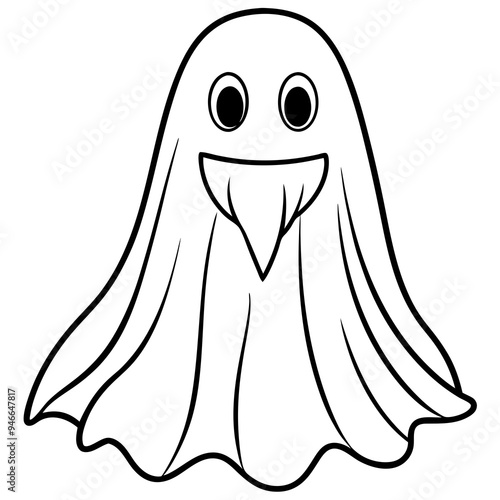 Halloween Ghost Silhouette Black Vector