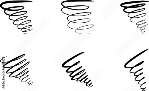 Tornado and hurricane doodle set, Doodle hurricane storm cartoon vector
