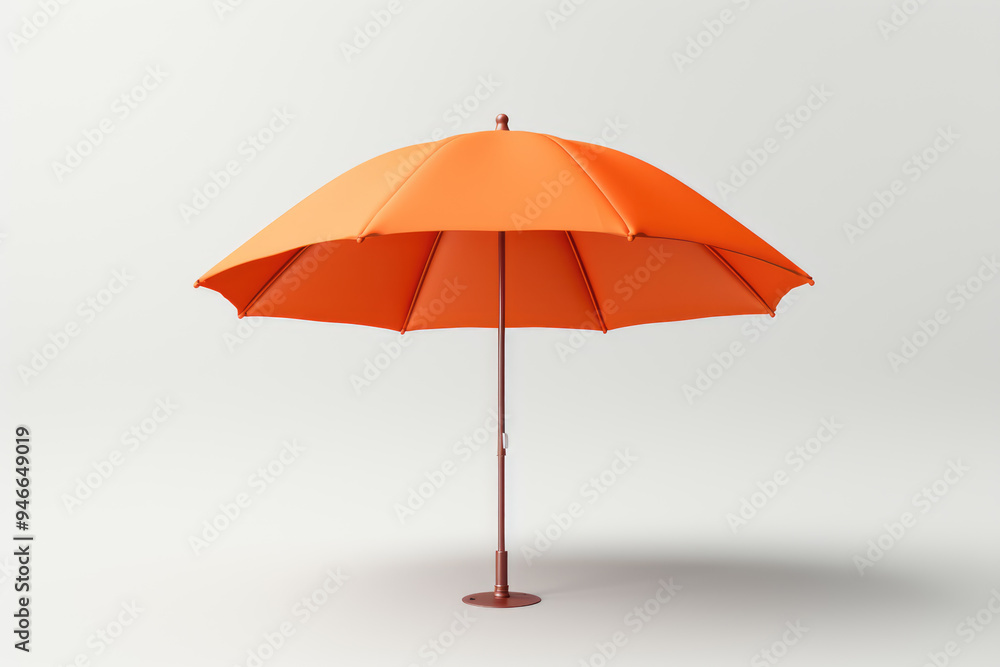 generated illustration of bold orange umbrella with vibrant contrast on white generated illustration of bold orange umbrella with vibrant contrast on white