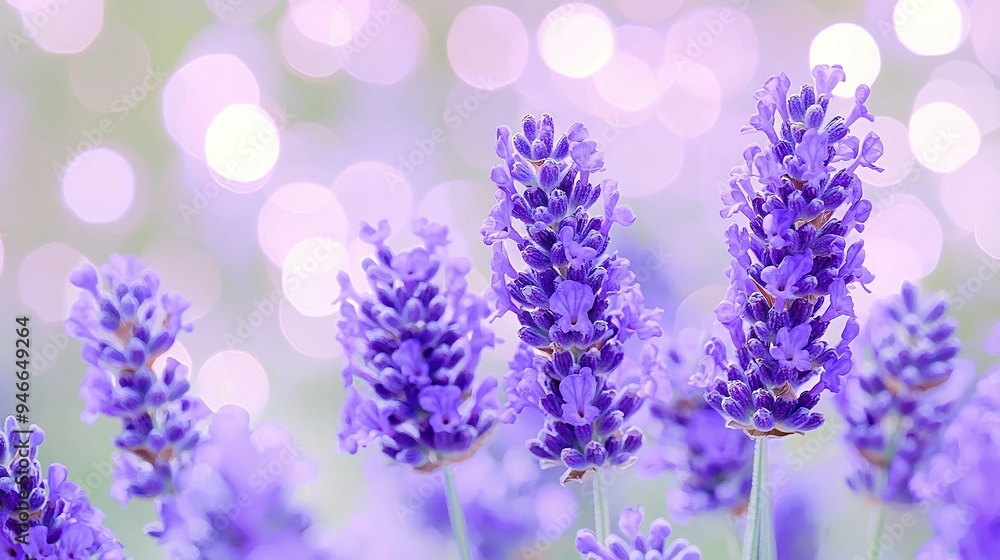 A detailed photo of several purple blooms with soft background lighting A detailed photo of several purple blooms with soft background lighting