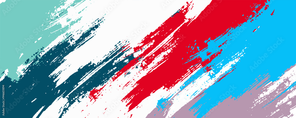 Closeup of colorful teal, blue and red urban wall texture with white white paint stroke. Modern pattern for design Closeup of colorful teal, blue and red urban wall texture with white white paint stroke. Modern pattern for design