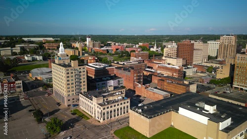 Aerial view of Youngstown State University campus in Youngstown downtown, Ohio was founded in 1908. photo