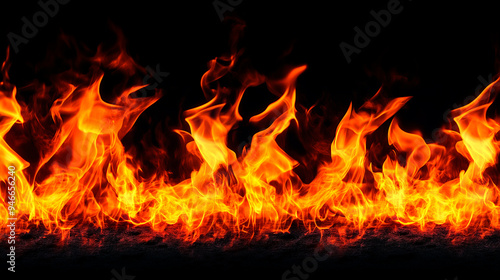 An image of flames burning in bright yellow and red hues against a black background. The fire creates an effect of heat and danger, with dynamic shapes of the flames that seem to dance on the screen