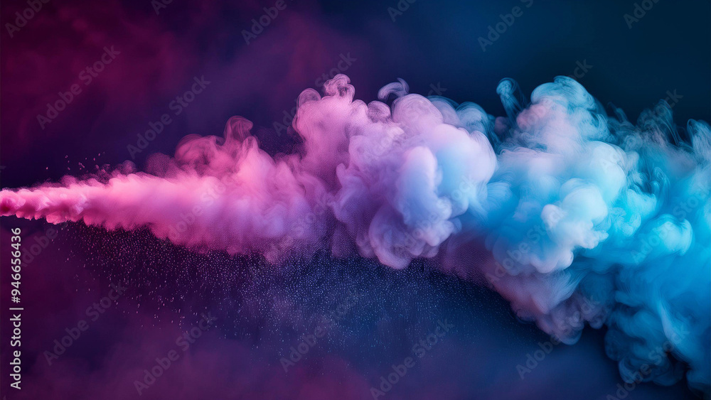 Fototapeta premium Bomba de fumaça, colorida. Abstrato, gradiente rosa e azul. Fundo de tela, banner site, website. Fundo apresentação. Rosa e azul. Descaso de tela colorido.