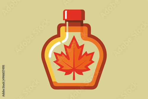 Maple syrup clipart, isolated vector illustration.
