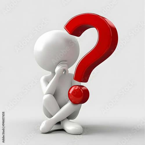 3D Human with big red question mark