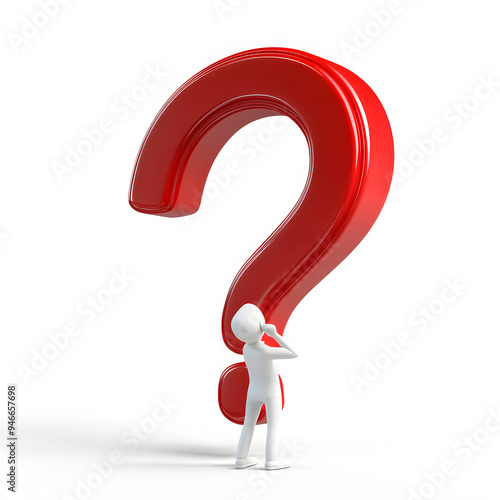 3D Human with big red question mark