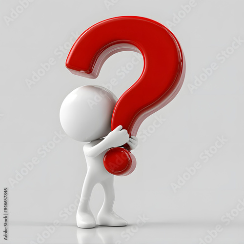 3D Human with big red question mark