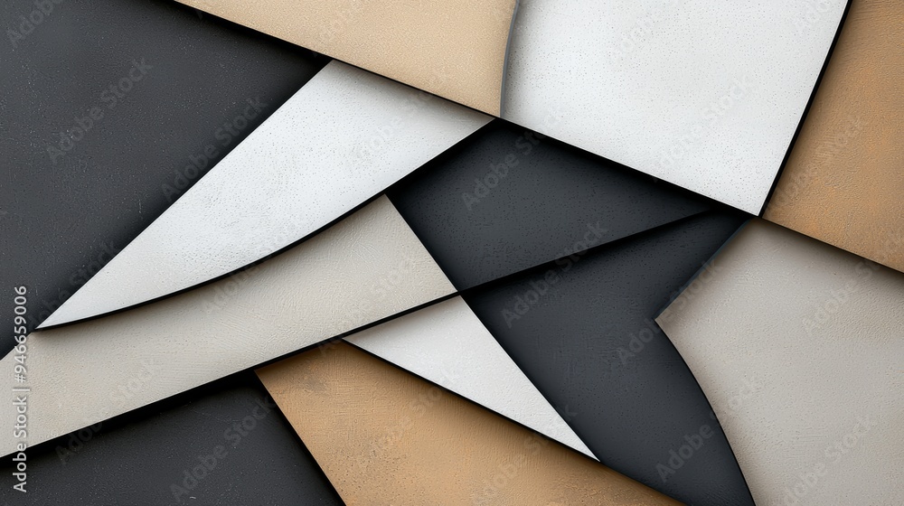 Abstract tiles with overlapping, geometric shapes in muted tones, creating a layered, textured effect Abstract tiles with overlapping, geometric shapes in muted tones, creating a layered, textured effect